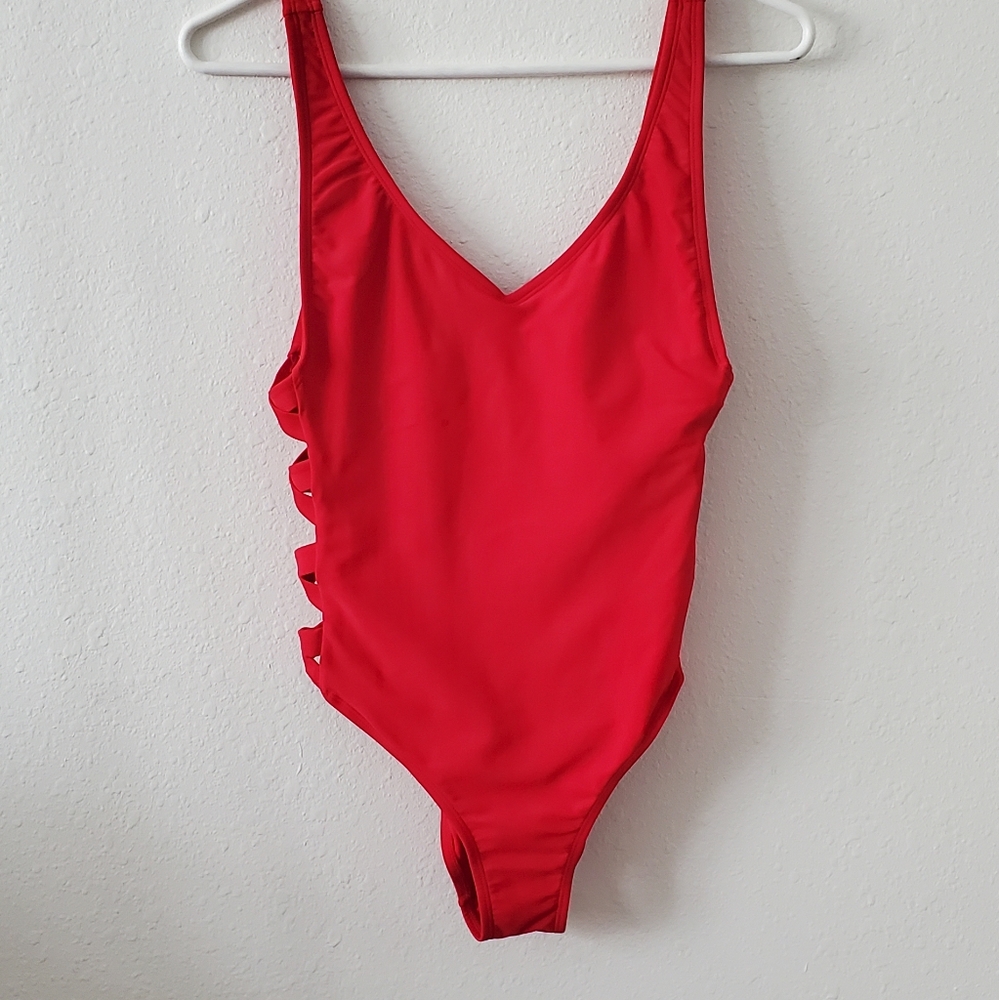 Bathing suit, red, target, medium